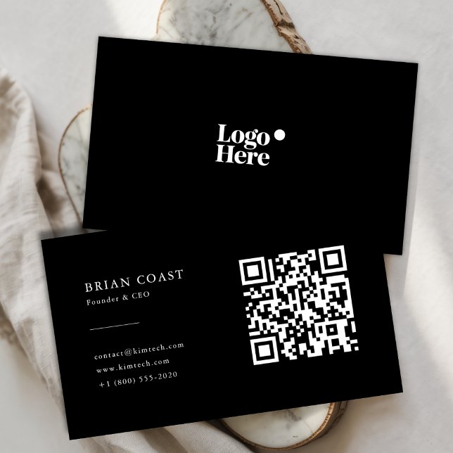 Modern Minimalistisches Berufliches QR-Logo Visitenkarte (Von Creator hochgeladen)