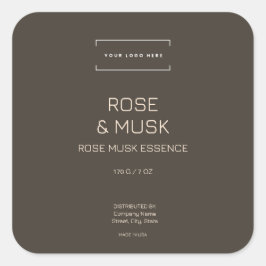 Modern Minimalistisches Candle Cosmetic Square Quadratischer Aufkleber