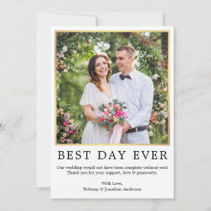 Modern Minimalistisches einfaches Foto Bester Tag  Dankeskarte