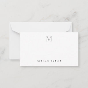Modern Minimalistisches Elegant Initial Monogram Mitteilungskarte