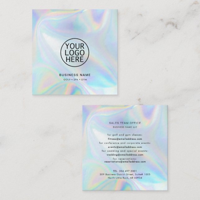 Modern Minimalistisches Firmenlogo Quadratische Visitenkarte (Vorne/Hinten)