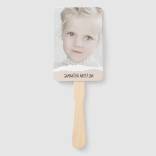 Modern minimalistisches Foto & Personalisierter Te Fächer