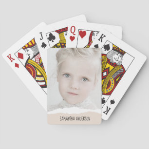 Modern minimalistisches Foto & personalisierter Te Spielkarten