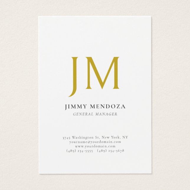 Modern minimalistisches goldenes Monogramm, einfac (Vorderseite)