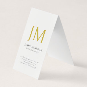 Modern minimalistisches goldenes Monogramm schlich Visitenkarten