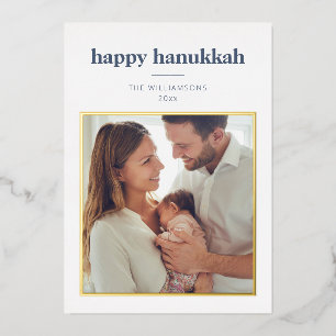 Modern minimalistisches Hanukkah-Foto-Schreiben Go Folien Feiertagskarte