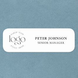 Modern Minimalistisches Logo in Schwarz und Weiß Namensschild