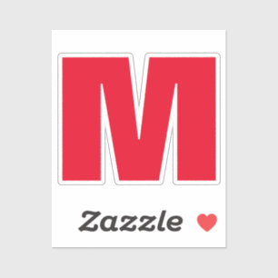 Modern Minimalistisches Monogramm Aufkleber