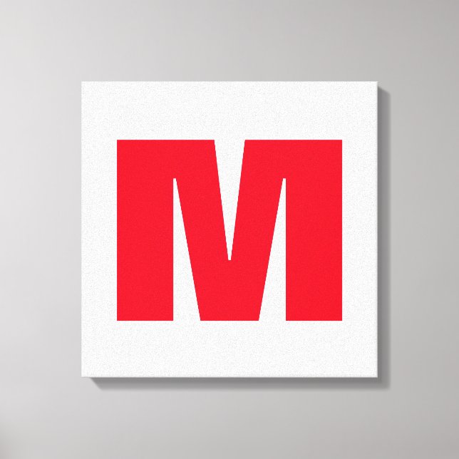 Modern Minimalistisches Monogramm Leinwanddruck (Vorderseite)