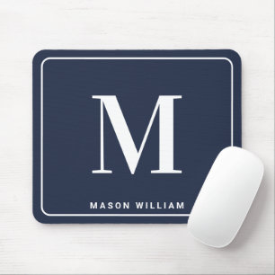 Modern minimalistisches Monogramm mit Namen - Mari Mousepad