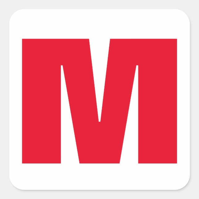 Modern Minimalistisches Monogramm Quadratischer Aufkleber (Vorderseite)