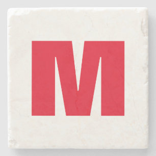 Modern Minimalistisches Monogramm Steinuntersetzer