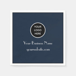 Modern Minimalistisches Navy Blue Business Logo Mo Serviette