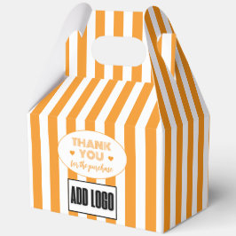 Modern Minimalistisches Orange- und Weißlogo Geschenkschachtel