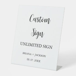 Modern Minimalistisches Schild Hochzeitstisch