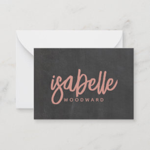 Modern Minimalistisches Script Monogram Terracotta Mitteilungskarte