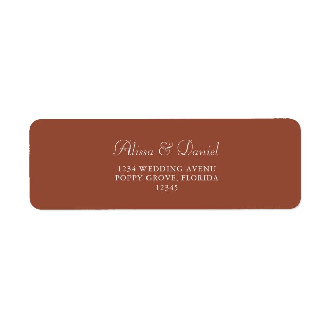 Modern Minimalistisches Terracotta-Adressetikett (Vorne)
