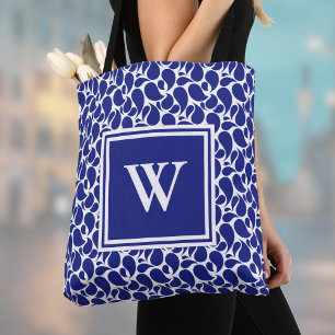 Modern-minimalistisches tiefblau-weißes Paisleymus