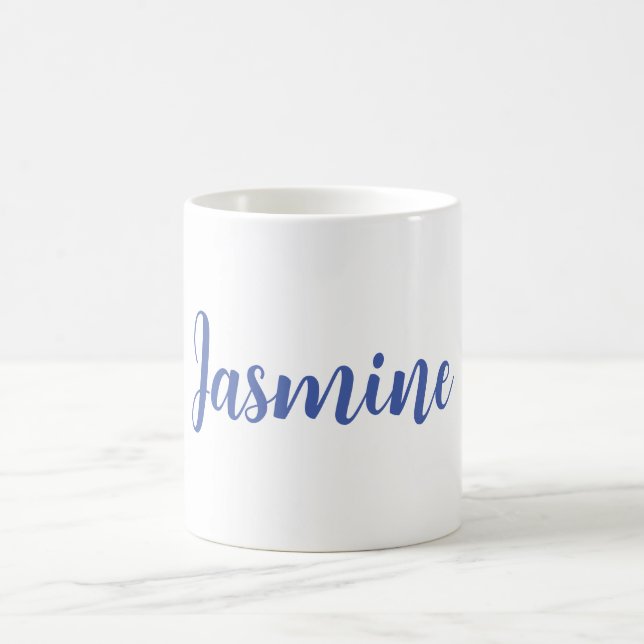 Modern Minimalistisches Weiß tragen Ihren Namen Kaffeetasse (Mittel)