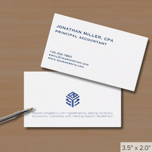 Modern Minimalistisches Weißes Logo Visitenkarte