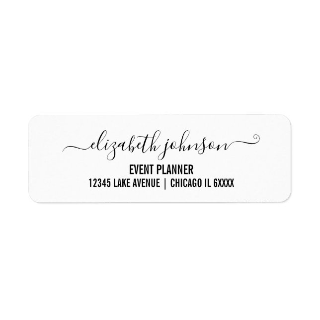 Modern Minimalistisches White Address Label (Vorne)
