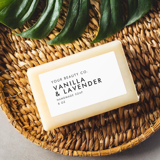 Modern Minimalistisches White Soap Label Etiketten (Von Creator hochgeladen)