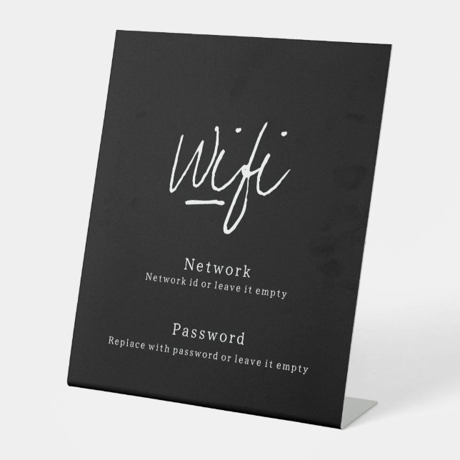 Modern Minimalistisches WLAN-Netzwerkkennwort Sockelschild (Vorderseite)