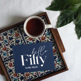 Modern minimalmarineblau einfach 50. Geburtstag Einladung