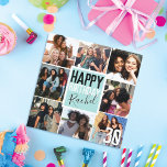 Modern Mint Green Friends Foto Collage Geburtstag Karte<br><div class="desc">Diese moderne und lustige Geburtstagskarte ist perfekt für Ihren Freund oder Familienmitglied. Es verfügt über ein 8-Foto-Collage-Raster, fett formatierten Schriftart, handgeschriebene Unterschriftentypografie und eine besondere Nachricht an das Geburtstagsmädchen, dessen Alter stolz dargestellt wird. (Das Alter kann auf eine beliebige Zahl geändert werden.) Die Farbgebung umfasst Minzgrün, Schwarz und Weiß. Es...</div>