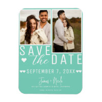 Modern Mint Green Save the Date 2 Foto Hochzeit