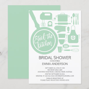 Modern Mint Kitchen Bridal Dusche Einladung