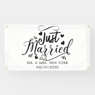Modern Mit Herz Frisch Vermählt Auto Banner
