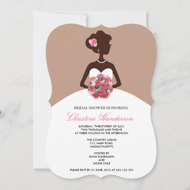 Modern Mocha Bridal Dusche Einladung (Vorderseite)