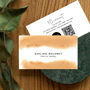 Modern Mocha Kaffee Wasserfarbe Natürliche Minimal Visitenkarte