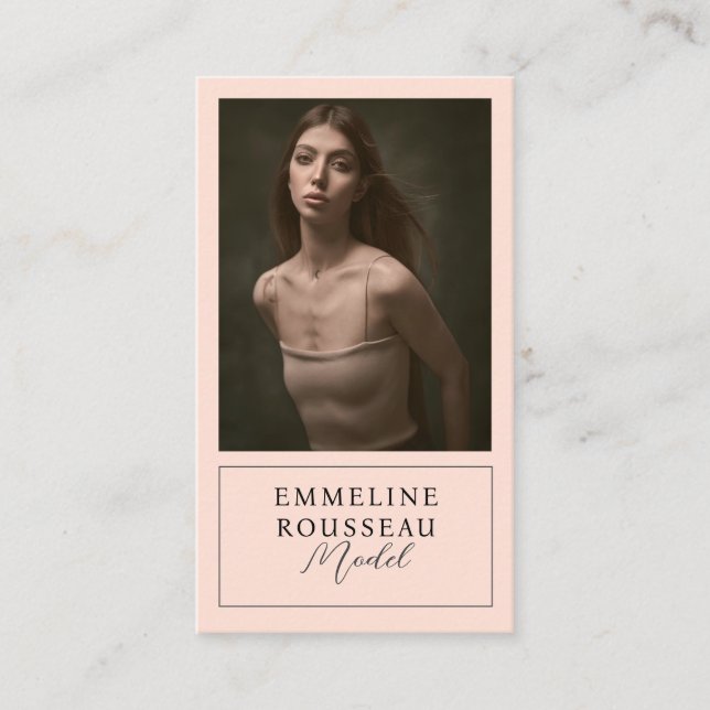 Modern Model Beruflich Foto Business Card Visitenkarte (Vorderseite)