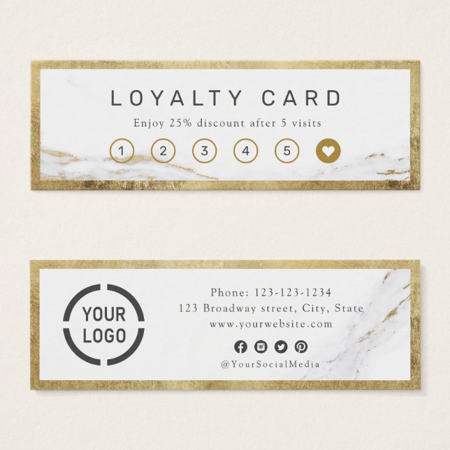 Modern Modern Gold Luxus Business Loyalty Card (Vorne & Hinten)
