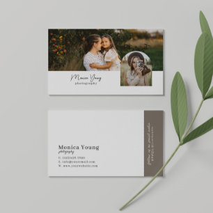 Modern moderner Einfach 2 Fotos Fotograf Visitenkarte
