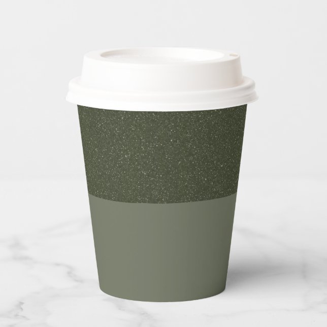 Modern moderner Green Textured Paper Cup - Anpasse Pappbecher (Vorderseite)