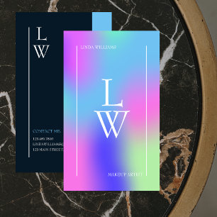 Modern moderner Makeup Künstler farbenfroh strahle Visitenkarte