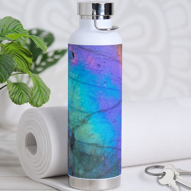 Modern moderner Marmorstein farbenfroh Trinkflasche (Chic Modern Stylish Crystal Stone Colorful Water Bottle)