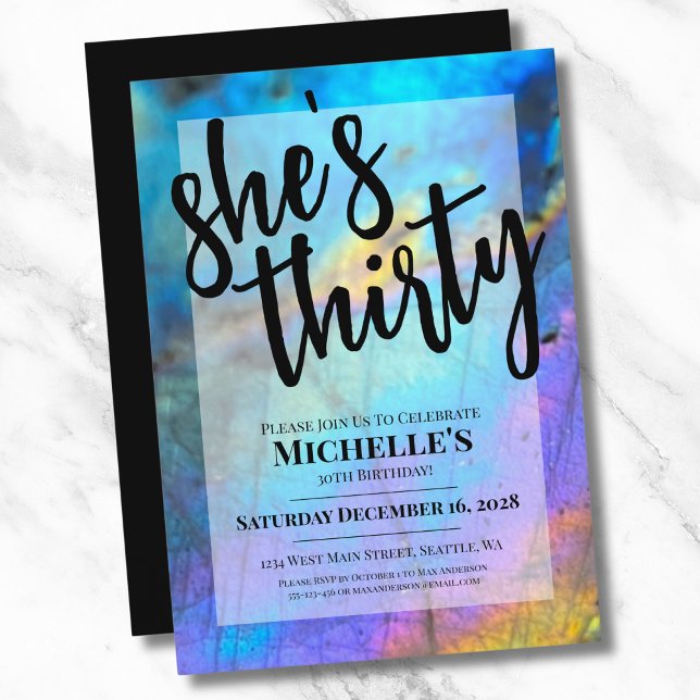 Modern modernes 30. Geburtstags-Party Einladung (Stylish Colorful Modern 30th Birthday Invitation)