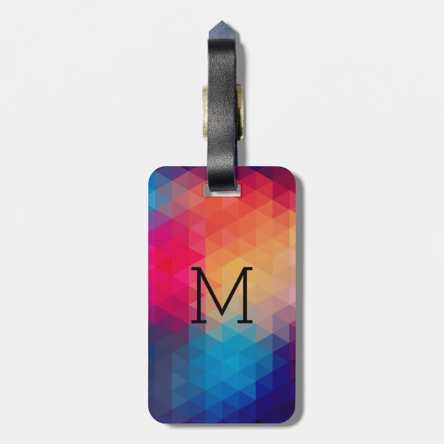 Modern modernes geometrisches Muster Gepäckanhänger (Rückseite vertikal)