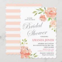 Modern modernes Peach Peony Brautparty