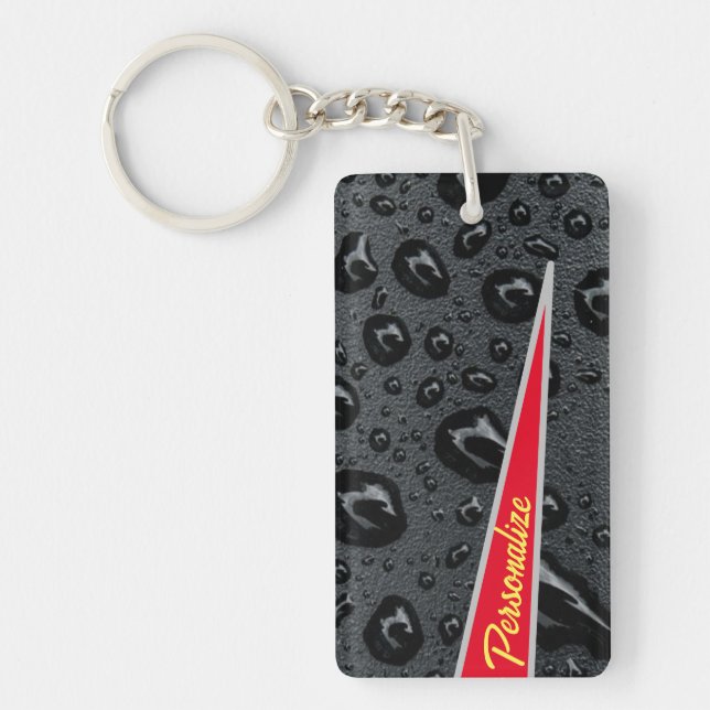 Modern modische Black Bubbles Red Fire Custom Schlüsselanhänger (Vorderseite)