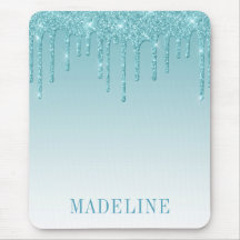 Modern modische Trendy Aqua Glitzer Tropfen