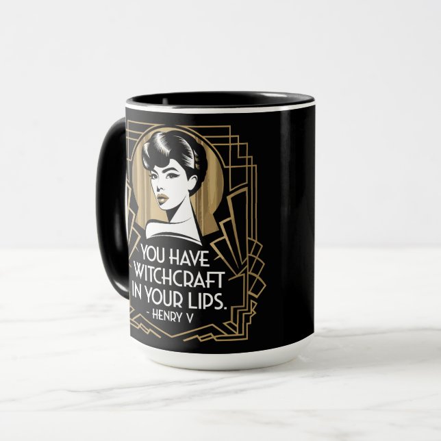 Modern modische Typografie Zitat Black Gold Tasse (Vorderseite Links)