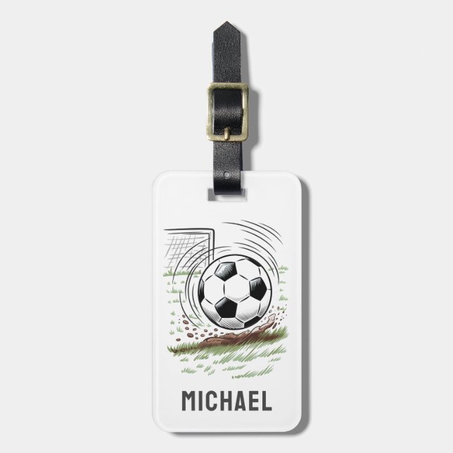 Modern modischer Fußball-Fußball-Personalisiert Gepäckanhänger (Vorderseite vertikal)