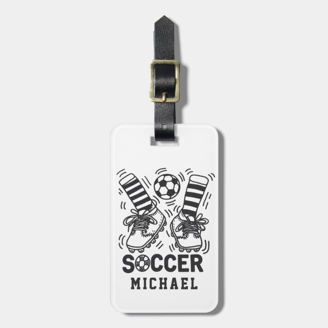 Modern modischer Fußball-Fußball-Personalisiert Gepäckanhänger (Vorderseite vertikal)