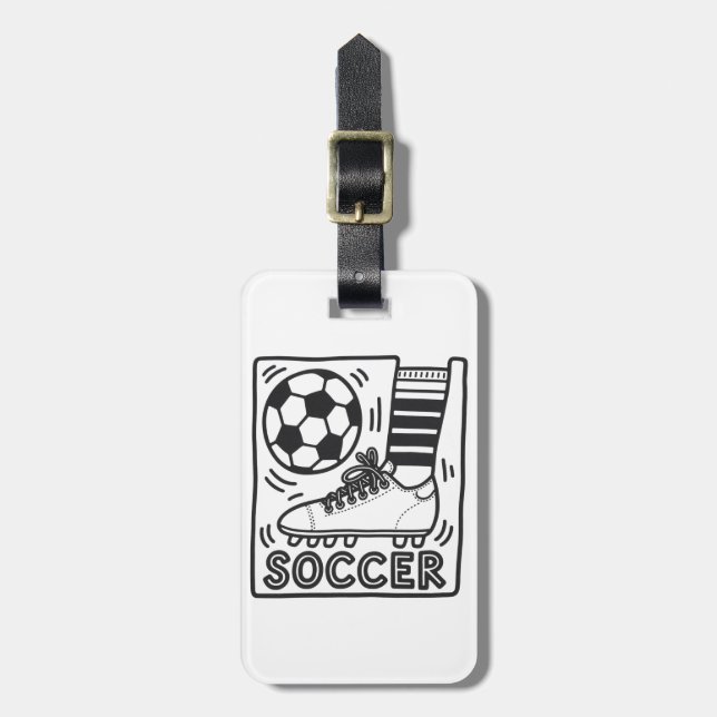 Modern modischer Fußball-Fußball-Personalisiert Gepäckanhänger (Vorderseite vertikal)