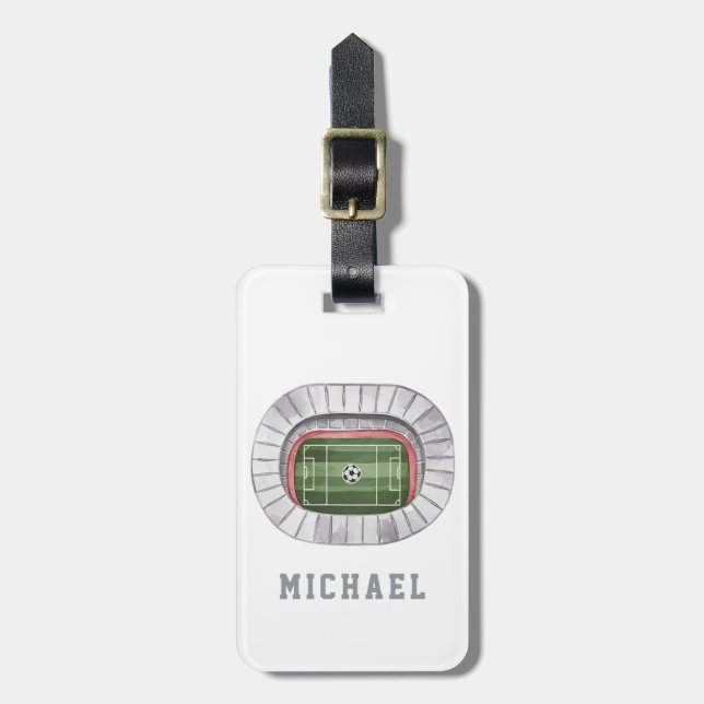 Modern modischer Fußball-Fußball-Personalisiert Gepäckanhänger (Vorderseite vertikal)